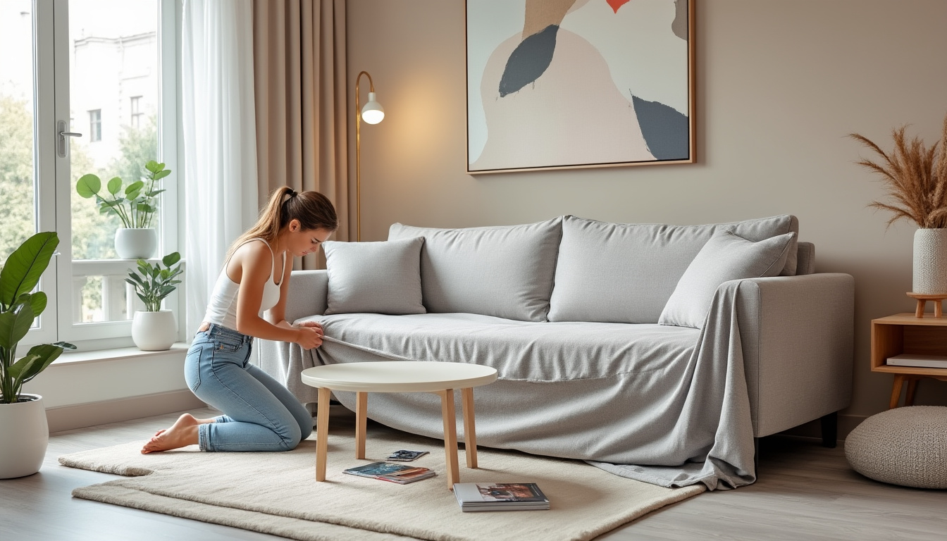 Astuce simple : Mettre une housse de canapé sans effort